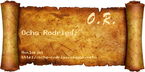 Ochs Rodrigó névjegykártya